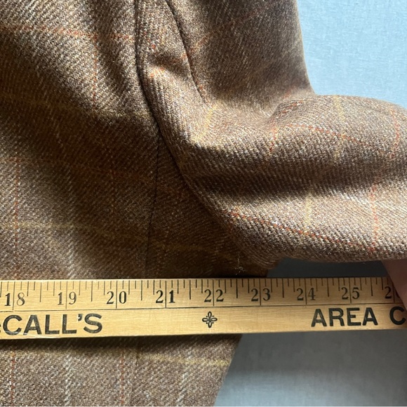 Ermenegildo Zegna Wool Cashmere Plaid Blazer Sz 54 Brown Sport Coat - Picture 9 of 9